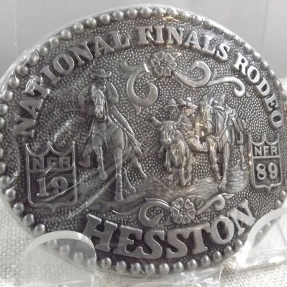 National Finals Rodeo 1989 HESSTON Belt Buckle NIP - Picture 3 of 8